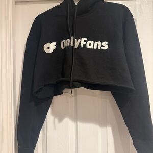OnlyFans Black Cropped Hoodie